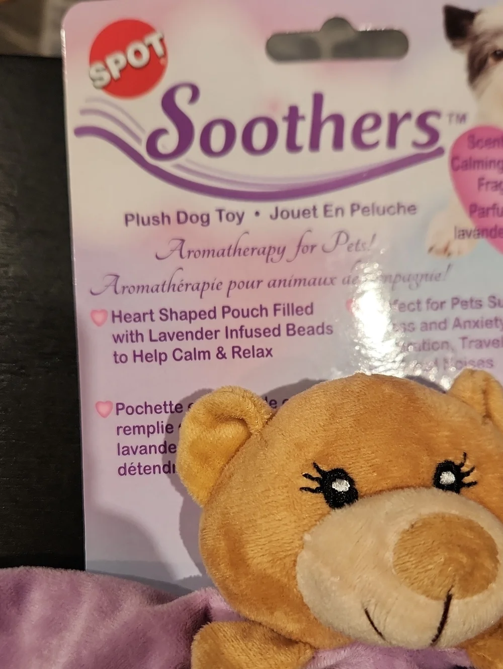 Spot Soothers Purple & Tan Plush Dog Blanket Toy
